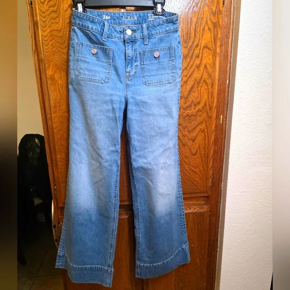 J. Crew High-rise Sailor Denim Trouser Size 26P - Picture 6 of 10